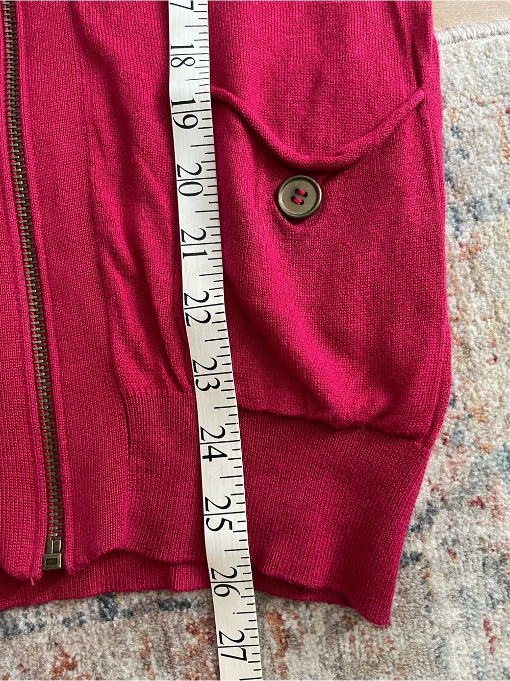 NWOT QUEBRAMAR Raspberry Zip-Front Cardigan - Picture 9 of 9